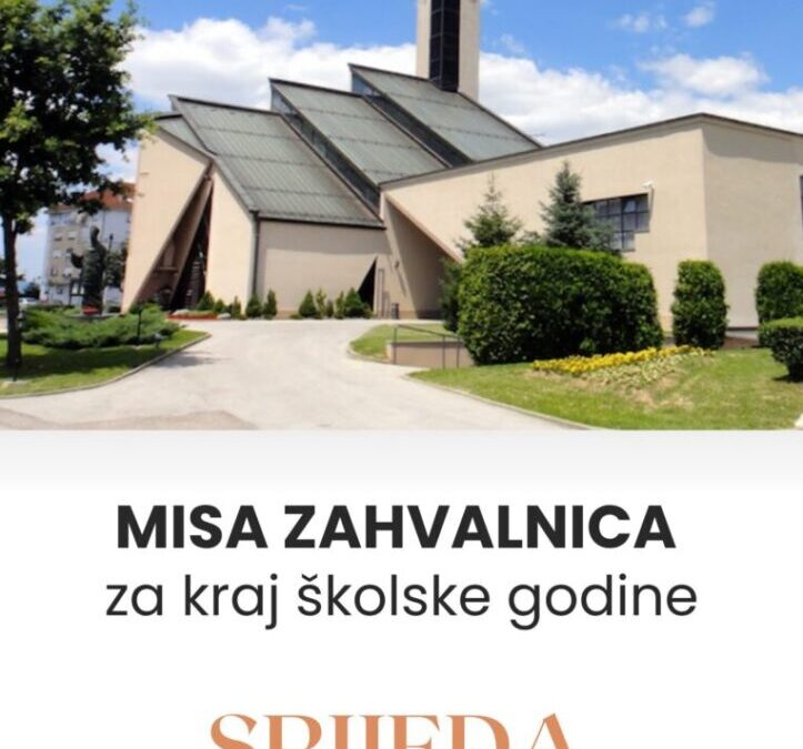 Obavijest – misa zahvalnica