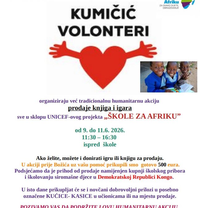 VOLONTERSKA AKCIJA ,,ŠKOLE ZA AFRIKU”